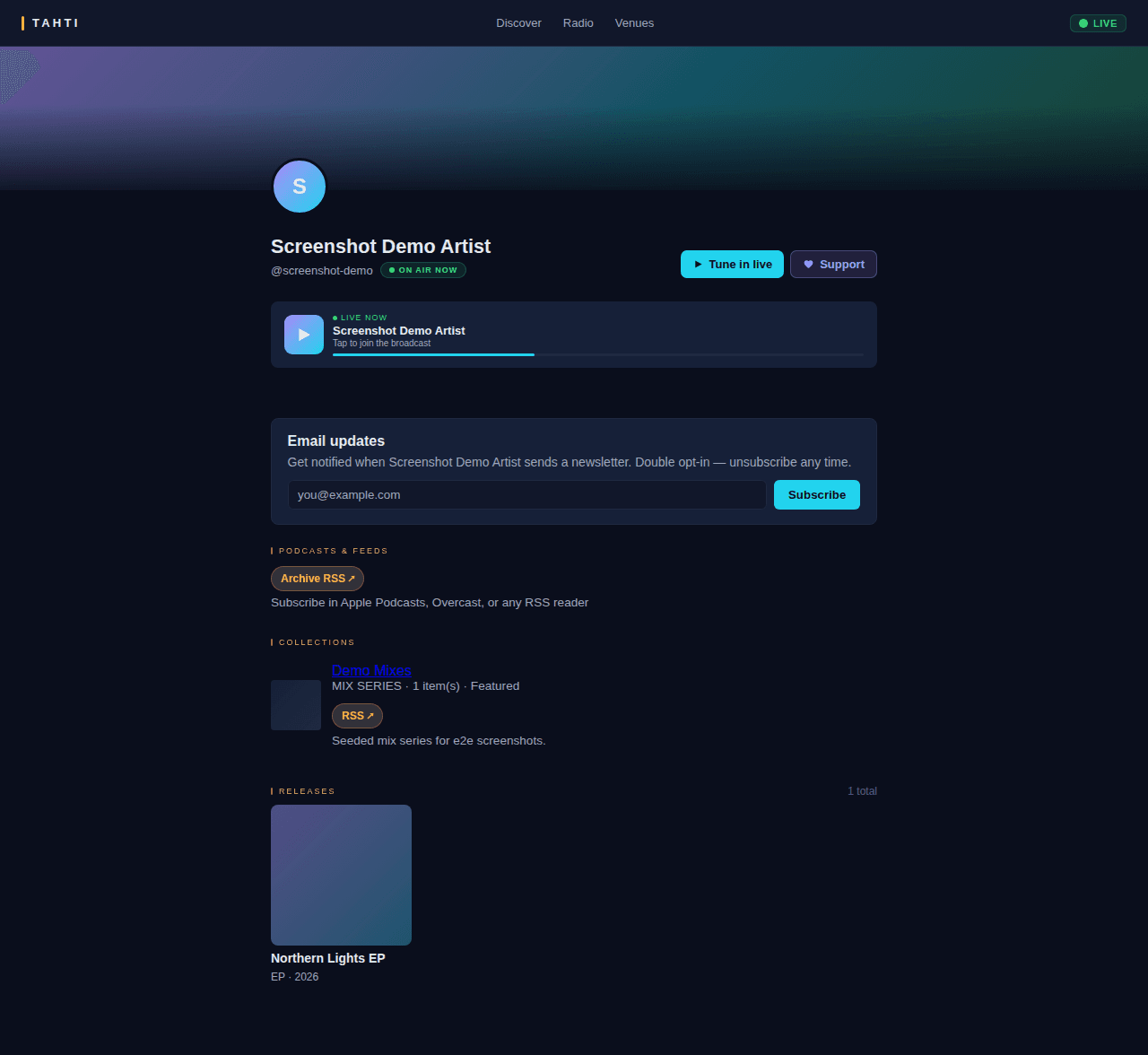 Public artist profile
